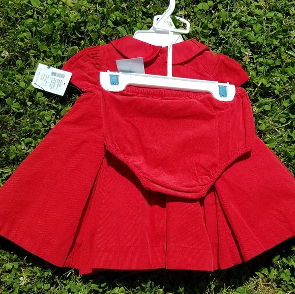 NWT Ralph Lauren Red Corduroy Holiday Dress Adorbs - Picture 2 of 2